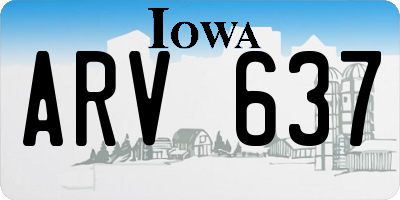 IA license plate ARV637