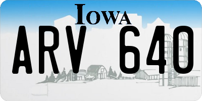 IA license plate ARV640
