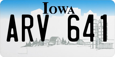 IA license plate ARV641