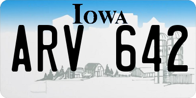 IA license plate ARV642