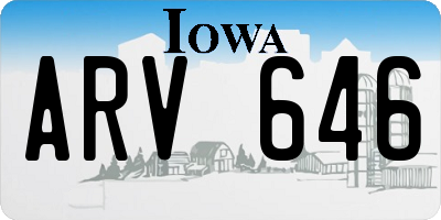 IA license plate ARV646