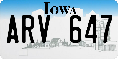 IA license plate ARV647