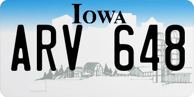 IA license plate ARV648