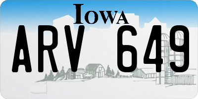 IA license plate ARV649