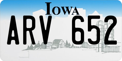 IA license plate ARV652