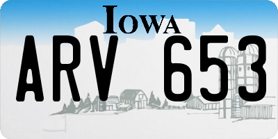 IA license plate ARV653