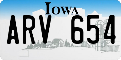 IA license plate ARV654