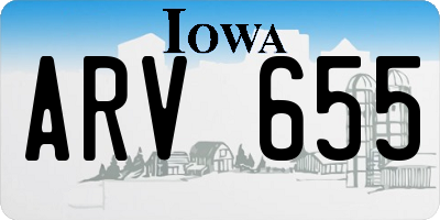IA license plate ARV655