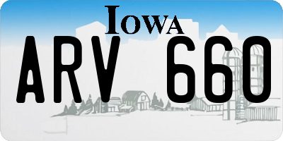 IA license plate ARV660