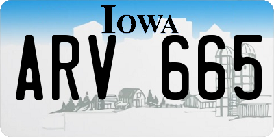 IA license plate ARV665