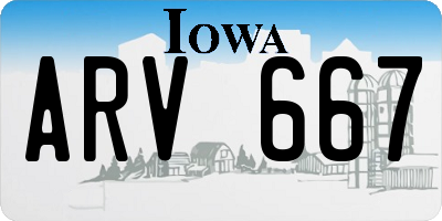 IA license plate ARV667