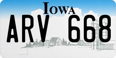IA license plate ARV668