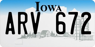 IA license plate ARV672