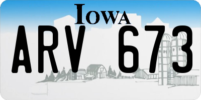 IA license plate ARV673