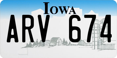 IA license plate ARV674