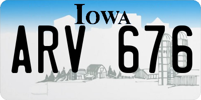 IA license plate ARV676