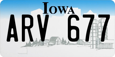IA license plate ARV677