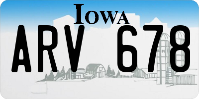 IA license plate ARV678