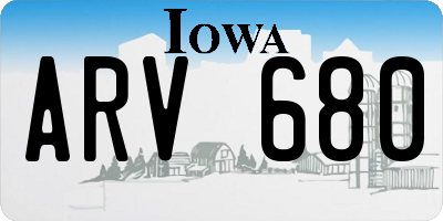 IA license plate ARV680