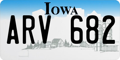 IA license plate ARV682
