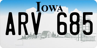 IA license plate ARV685