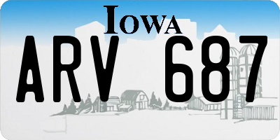 IA license plate ARV687