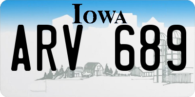 IA license plate ARV689