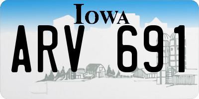 IA license plate ARV691