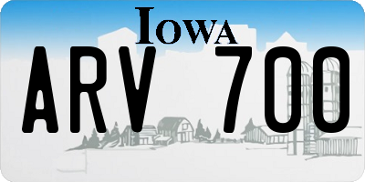 IA license plate ARV700