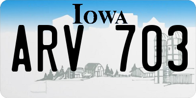 IA license plate ARV703