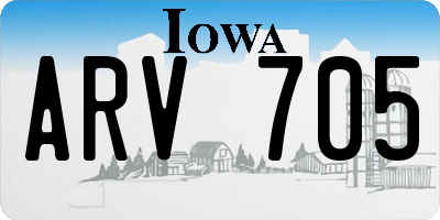 IA license plate ARV705