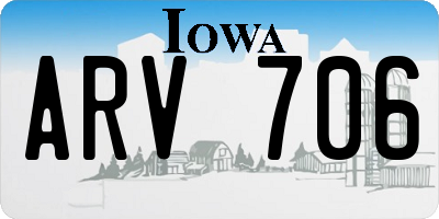 IA license plate ARV706