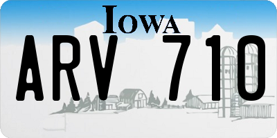 IA license plate ARV710