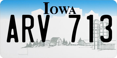 IA license plate ARV713