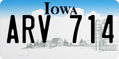 IA license plate ARV714