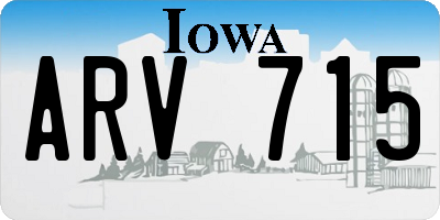 IA license plate ARV715