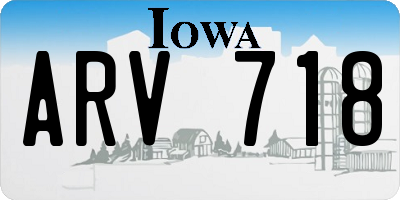 IA license plate ARV718