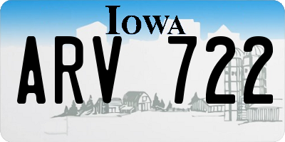 IA license plate ARV722