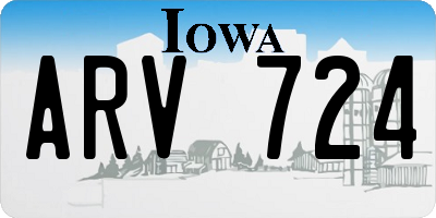 IA license plate ARV724