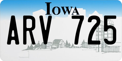 IA license plate ARV725