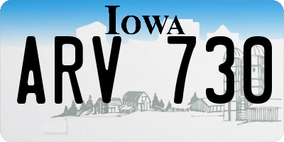 IA license plate ARV730