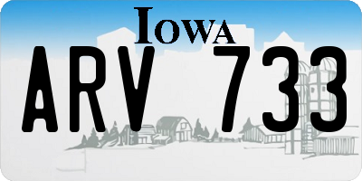 IA license plate ARV733