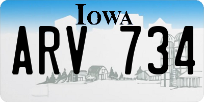 IA license plate ARV734
