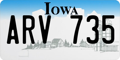 IA license plate ARV735