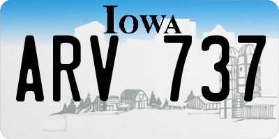 IA license plate ARV737
