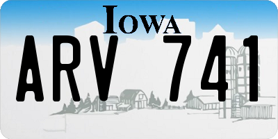 IA license plate ARV741