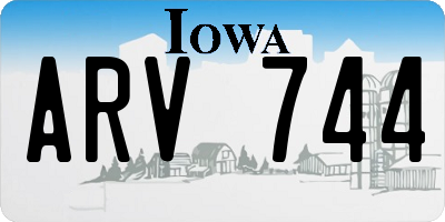 IA license plate ARV744