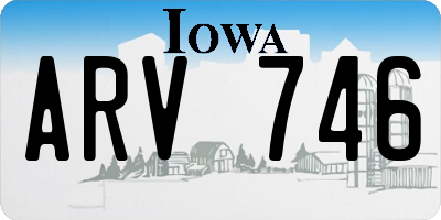 IA license plate ARV746