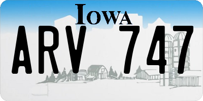 IA license plate ARV747