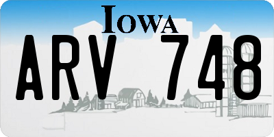 IA license plate ARV748